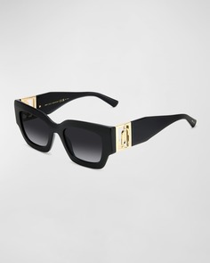 Прямоугольные солнцезащитные очки Nenas с логотипом 3D из ацетата Jimmy Choo