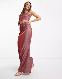 Юбка-макси Kanya London Metallic Fishtail Lehenga Co-ord, фуксия