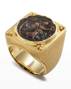 Мужское кольцо-монета Виктория из желтого золота 18 карат Jorge Adeler