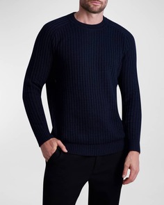Мужской свитер с круглым вырезом из ткани Basketweave Karl Lagerfeld Paris