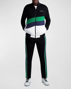 Мужская спортивная куртка с цветными блоками для подводного плавания Karl Lagerfeld Paris