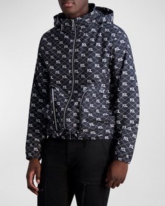 Мужская куртка на молнии с капюшоном и монограммой Karl Lagerfeld Paris