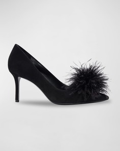 Замшевые туфли-лодочки Marabou с помпоном и перьями kate spade new york