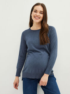 Трикотажный свитер для беременных с круглым вырезом и длинными рукавами LC Waikiki Maternity