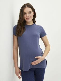 Простая футболка с круглым вырезом и короткими рукавами для беременных LC Waikiki Maternity