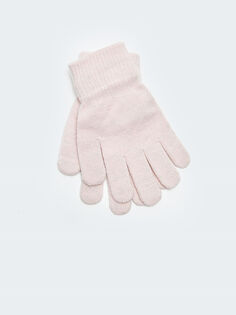 Однотонные трикотажные перчатки для девочек LCW Accessories