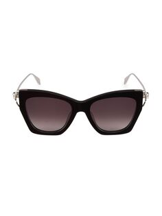 Солнцезащитные очки &quot;кошачий глаз&quot; из ацетата 53 мм с черепом Alexander McQueen, черный
