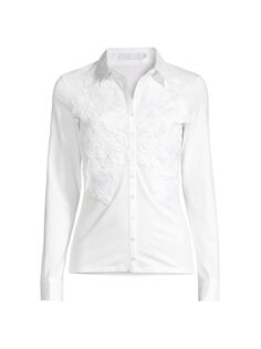 Рубашка с цветочной аппликацией Vianey Anne Fontaine, белый