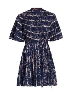 Полосатое асимметричное мини-платье Tosha Altuzarra, синий