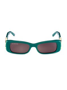 Прямоугольные солнцезащитные очки Dynasty 51 мм Balenciaga, зеленый