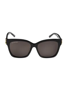 Повседневные квадратные солнцезащитные очки 57 мм Balenciaga, черный