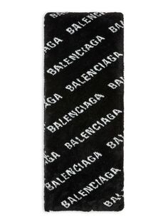 Шарф на шею из искусственного меха с логотипом Mini Allover Balenciaga, черный