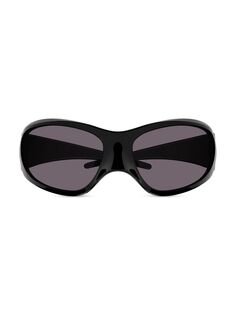 Овальные солнцезащитные очки Skin 80MM Balenciaga, черный