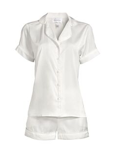 Белая короткая пижама Bianca из двух предметов Averie Sleep, белый