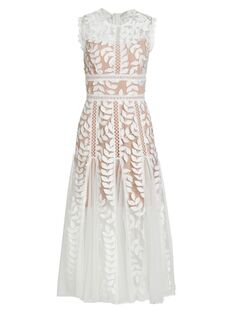 Свадебное гипюровое кружевное платье-миди Saba Bronx and Banco, белый