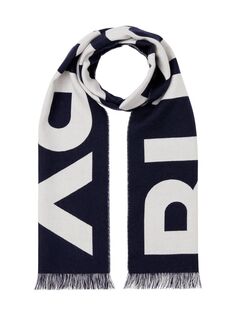 Шерстяной жаккардовый футбольный шарф с логотипом Burberry, угольный