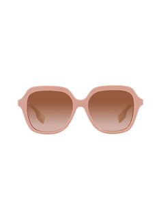Квадратные солнцезащитные очки Joni 55 мм Burberry, розовый
