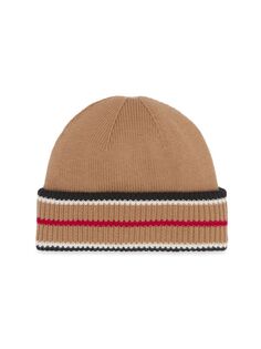 Двусторонняя шапка Icon Stripe из смесового кашемира Burberry, коричневый