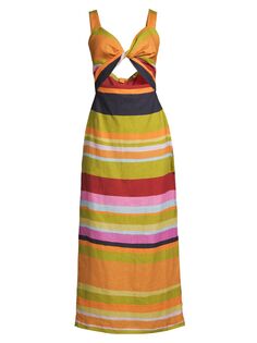Платье миди в полоску Flora Lizzie Twisted Cala de la Cruz, разноцветный