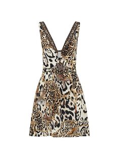 Мини-платье с леопардовым принтом и вырезами CAMILLA