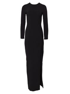 Платье-колонна с круглым вырезом и разрезами Carolina Herrera, черный