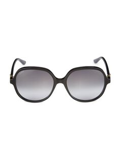 Круглые солнцезащитные очки Signature C De Cartier 57 мм Cartier, черный