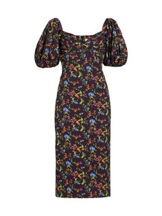 Платье Бриджит с цветочным принтом CAROLINE CONSTAS, черный