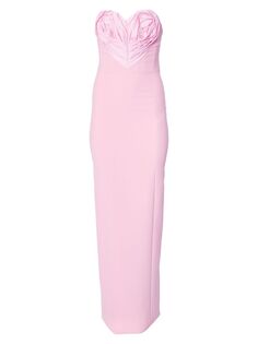 Платье-колонна без бретелек с сердечком Carolina Herrera, розовый