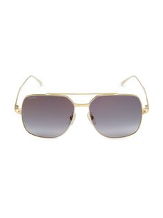 Квадратные солнцезащитные очки Santos De Cartier 57 мм Cartier, золотой