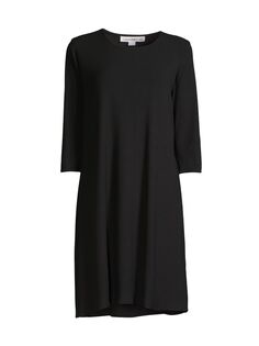 Трикотажное платье трапециевидной формы в рубчик Caroline Rose, черный