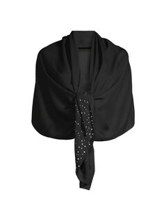 Шелковая шаль с украшением из жоржета Carolyn Rowan Collection, черный