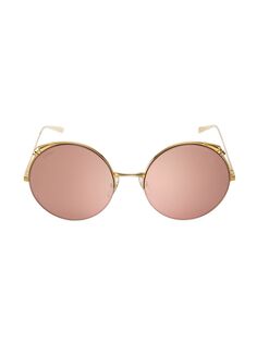 Круглые солнцезащитные очки 60 мм Cartier, золотой
