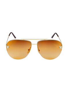 Солнцезащитные очки-авиаторы Panthère De Cartier 60 мм Cartier, золотой