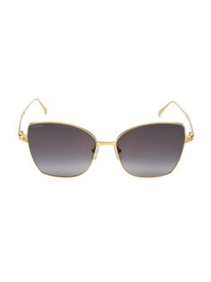 Солнцезащитные очки &quot;кошачий глаз&quot; Santos De Cartier 59 мм Cartier, золотой