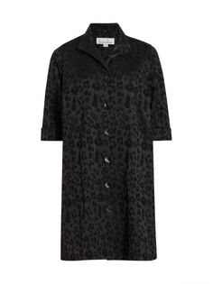 Жаккардовое платье-рубашка Midnight с леопардовым принтом Caroline Rose, черный
