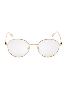 Круглые солнцезащитные очки 53 мм Cartier, золотой