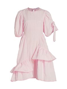 Асимметричное мини-платье Danita с оборками Cecilie Bahnsen, розовый