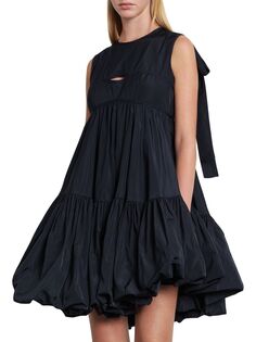 Мини-платье Divya Faille со сборками Cecilie Bahnsen, черный