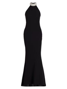Платье силуэта «русалка» с воротником «паве» Catherine Regehr, черный