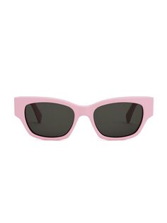 Монохромные солнцезащитные очки «кошачий глаз» 54 мм CELINE, розовый