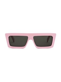 Монохромные прямоугольные солнцезащитные очки 57 мм CELINE, розовый