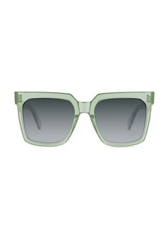 Квадратные солнцезащитные очки Bold с 3 точками 55 мм CELINE, зеленый