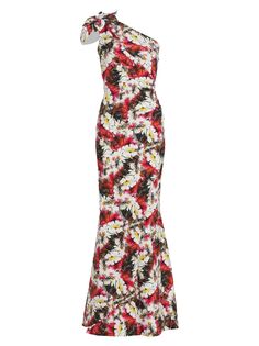 Платье Gosia с цветочным принтом на одно плечо Chiara Boni La Petite Robe, кэмел