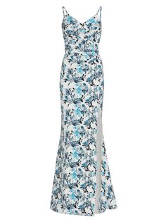 Платье Marga со сборками и цветочным принтом Chiara Boni La Petite Robe, синий