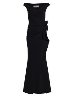 Макси-платье Silveria с оборками и баской Chiara Boni La Petite Robe, черный