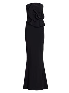 Платье Hebe без бретелек с оборками Chiara Boni La Petite Robe, черный