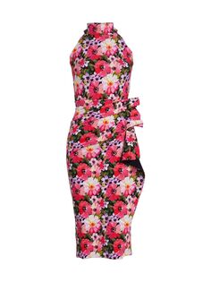 Присборенное платье миди с цветочным принтом Chiara Boni La Petite Robe, розовый