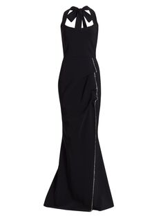 Украшенное платье с лямкой на шее Taciana Chiara Boni La Petite Robe, черный