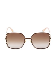 Квадратные металлические солнцезащитные очки Celeste 59 мм Chloé, коричневый Chloe