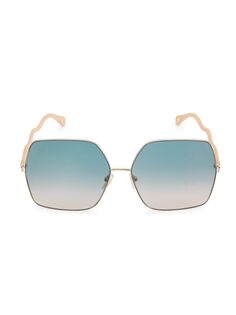 Квадратные солнцезащитные очки Noore 64 мм Chloé, золотой Chloe